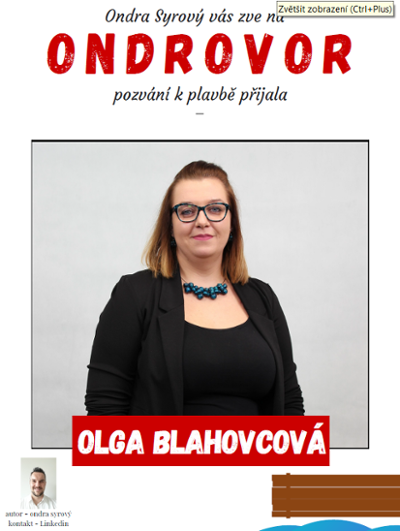 ONDROVOR s vedoucí sociálních služeb Olgou Blahovcovou